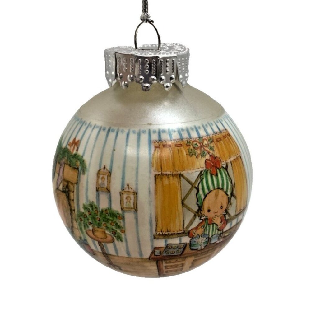 Vintage 1988 Hallmark Betsey Clark  A Homemade Touch Glass Christmas Ornament